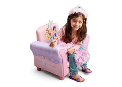Delta Children Princess Upholstered Chair, Left View with Model a3a