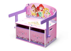 Delta Children Princess 3-in-1 Storage Bench and Desk Left View Closed a4a