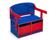 Delta Children Blue / Red Generic 3-in-1 Storage Bench and Desk Right View Closed a2a