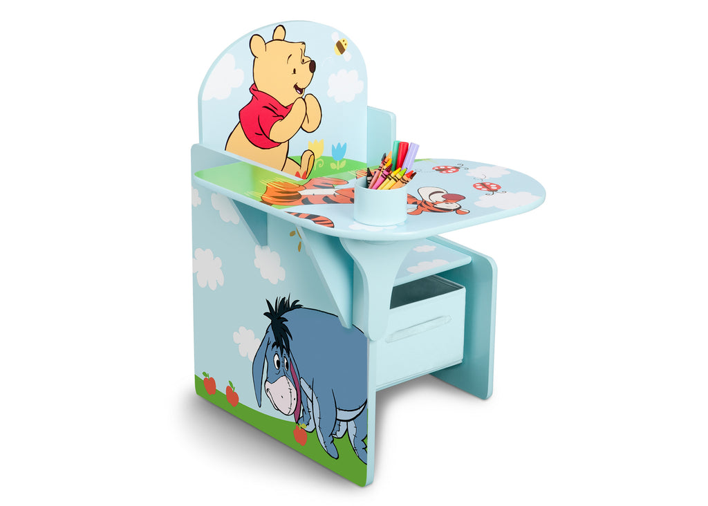 Delta Children Winnie the Pooh Chair Desk with Storage Bin Right View a1a